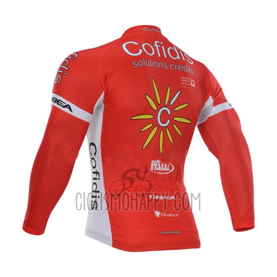 Cofidis Cycling Jersey Bib Tight 2015 Long Sleeve Red